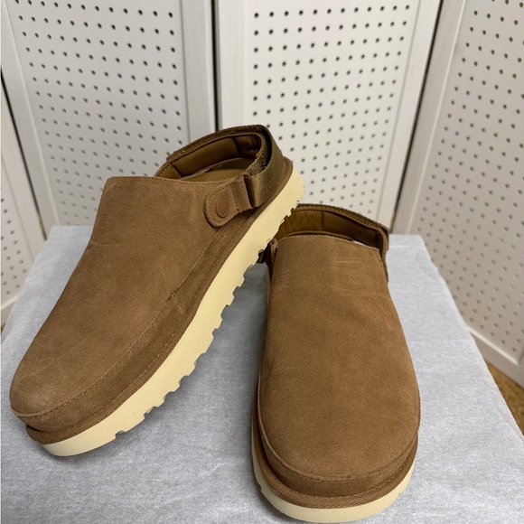 UGG Goldenstar Clog Womens 12 Chestnut Platform Shoes Warm Casual Clogs NWOB - Picture 6 of 13